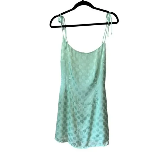 Nasty Gal Jacquard Polka Dot Mini Satin Slip Dress - Picture 4 of 8